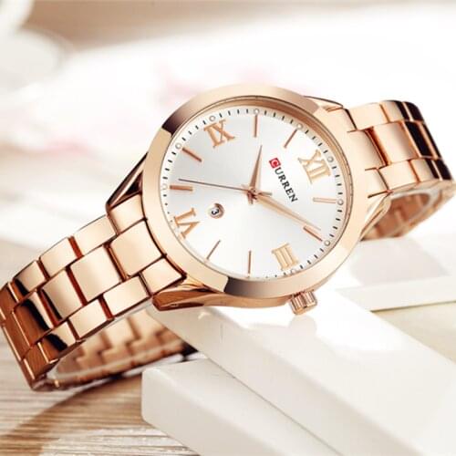 Modern Style CURREN Luxury Brand Gold Women Slim Watches Ladies Dress Steel Bracelet Watches Female Gift Clock Montre Femme 9011
