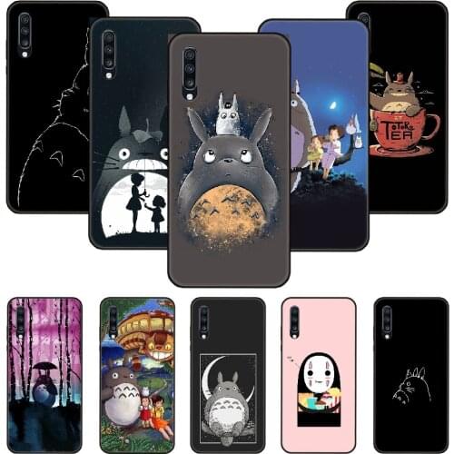 Phone Case For Samsung Galaxy A 50 51 71 70 7 5 10 20 30 40 41 21 S E Black Cover Hoesjes Trend Etui 3D Coque Ghibli Totoro