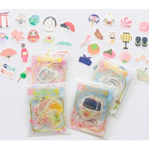 40 Sheets /Bag Japanese Style Sakara Fuji Decorative Washi Stickers Scrapbooking DIY Diary Album Stick Label