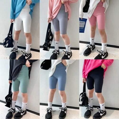 3-12years Girls Knee Length Kid Pants Medium Trousers Children Cropped Clothing Spring-Summer Skinny Bottoms Leggings