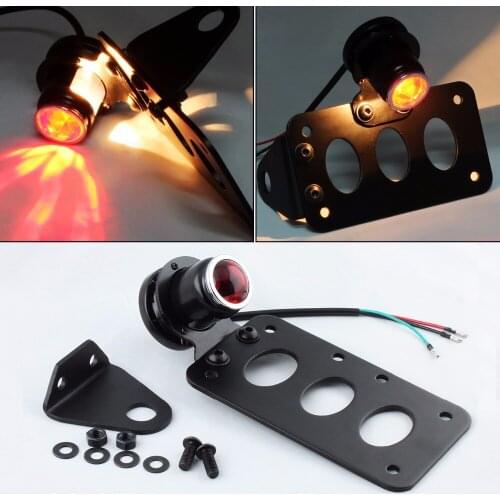For Harley Sportster XL 883 1200 Chopper Bobber Motorcycle Side Mount License Plate Stop Light Tail Light Bracket