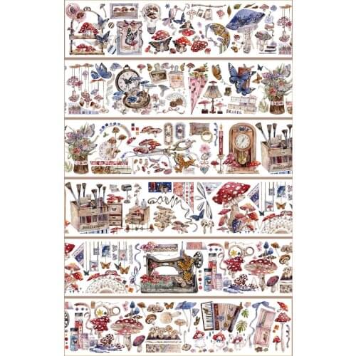 1 Loop 6cmx120cm Memories of Mushroom Plants Masking Tape