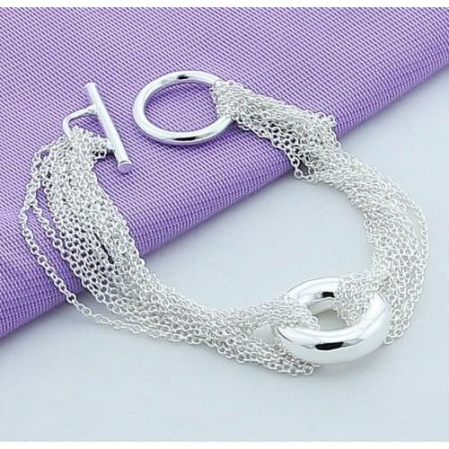New 2019 Trendy Silver 925 Bracelet Tassel Multi-Line Round Chain Bracelet For Women Men Fine Jewelry