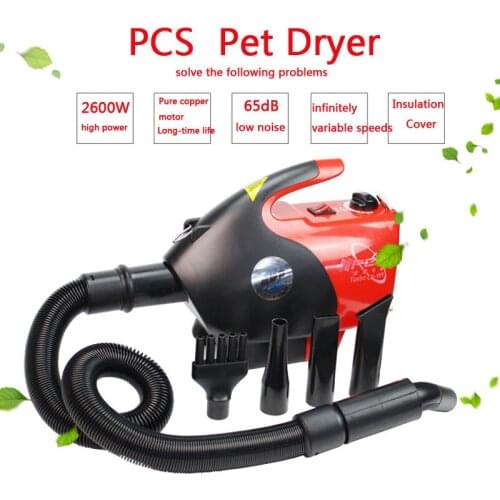 NEW 2600W Infinitely variable Low noise Anion Technology Pet hair dryer Dog blower blowing machine 1pc