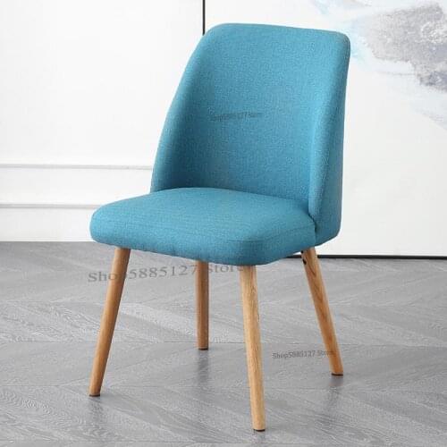Solid Wood Dining Chair Nordic Minimalist Modern Dining Chair Backrest Study Velvet Desk Chair C3124
