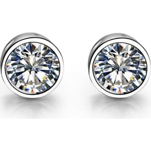 0.5CT/ Pieces Test As Real Genuine Moissanite Engagement Earrings Stud Women Fabulous Promise Anniversary Day forever Love