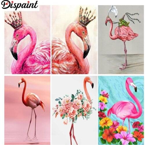 Dispaint Full Square/Round Drill 5D DIY Diamond Painting "Animal flamingo" 3D Embroidery Cross Stitch 5D Home Decor Gift