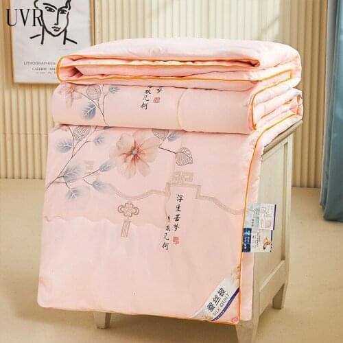 UVR Bedding High Quality Australian Velvet Cotton Printed Silk Quilt Thick Warmth Quilt Core Quilt Cover Double Bed Full Size