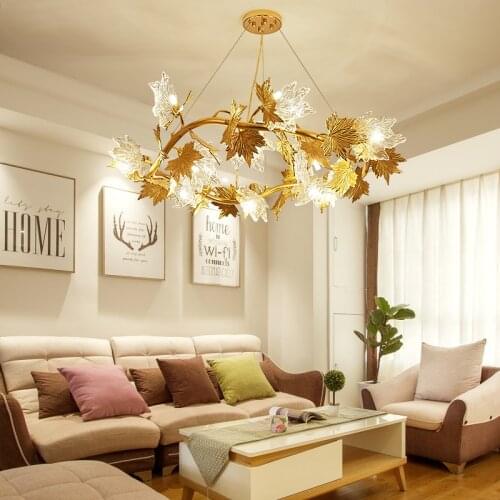 Postmodern Light Luxury Maple Leaf Chandelier Fashion Living Room Bedroom Dining Art Chandelier Designer Chandelier