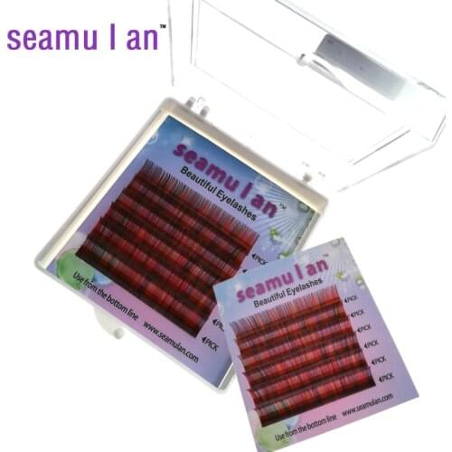 Mix color individual eyelash Faux eyelash extensions natural soft colored lashes Mink Rainbow Eyelash Cilios