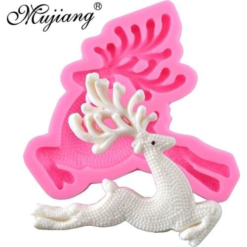 3D Deer Silicone Mold Soap Candle Molds Polymer Clay Candy Chocolate Cookie Baking Mould Christmas Fondant Cake Decorating Tools