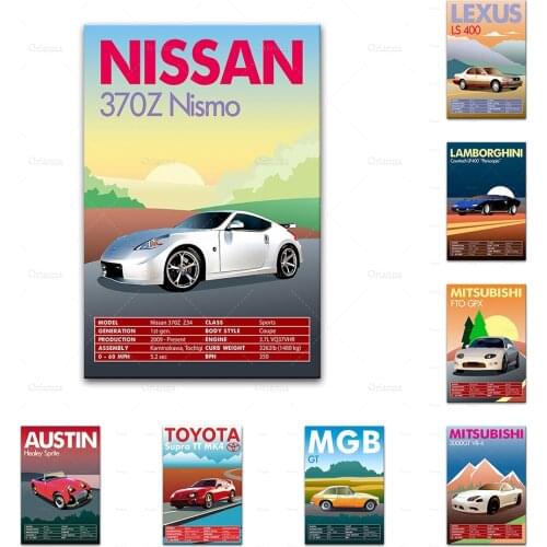 Modern Home Decor Retro Vintage Classic Car Poster Series Canvas Painting Hd Print Nordic Abstract Wall Art Modular Pictures