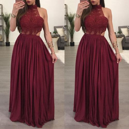 Women Ladies Maxi Summer Long Evening Party Dress Beach Dress Sundress White Wine Red Dresses
