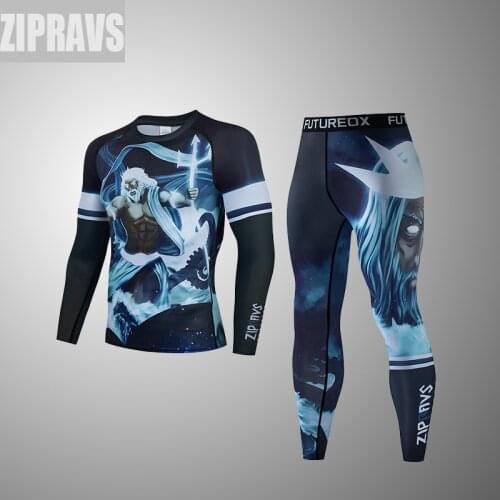 ZIPRAVS gym mens running fitness sportswear sports fitness training clothes sports jogging windproof mens underwear suit2021