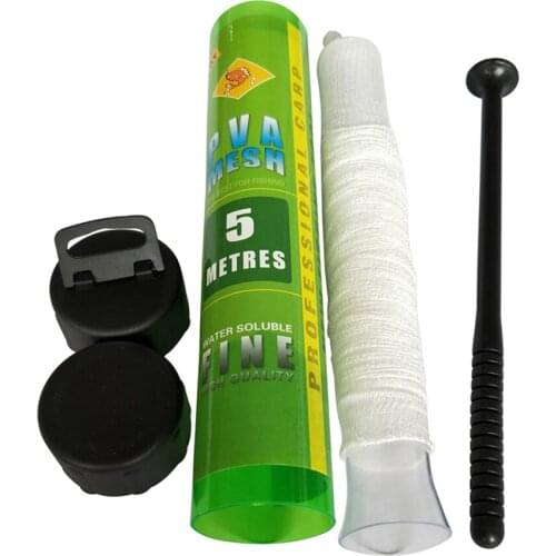 1PCS 5M Water Dissolving PVA Narrow Mesh Tube Net Carp Fishing Feeder Lures Refill Plunger Bar Tackle Carp Fishing Feeder