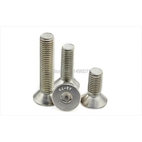 2-10pcs/Lot Metric M8 Stainless Steel Flat Countersunk Head Hex Socket Cap Screw Bolt DIN7991