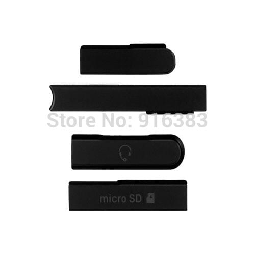 4 Pieces/lot Waterproof Anti-dust Cover Flap Set for Sony Xperia Z L36h USB Port+Earphone Jack+Micro SD+SIM Card Block Cover
