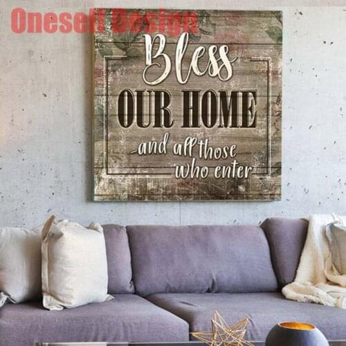 Bless our home 5d diamond painting full square diy diamond mosaic sale family rhinestone pictures decoration home wall sticker