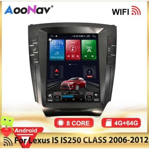 2 DINT Android 10.0 esla Vertical Screen Car Radio For Lexus IS IS250 IS350 CLASS 2006-2012 Car GPS Multimedia Player Headunit