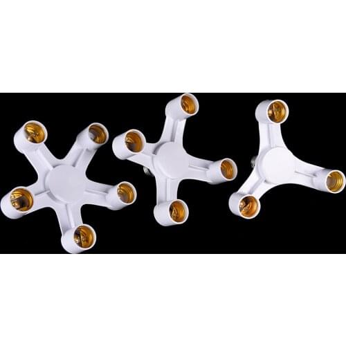 NewE27 To 3/4/5 E27 Base Adapter Converter 3/4/5 In 1 E27 Bulb Adapter Splitter Pendant Lamp Holder White Screw Lighting Fixture