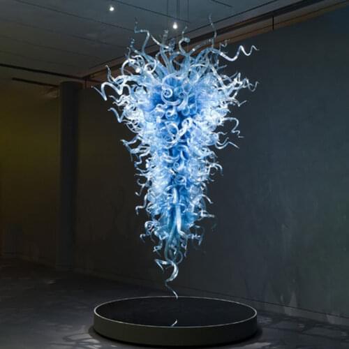 Brilliant Chihuly Crystal Blown Glass Chandeliers LED Large Chandelier Light Fixture Blue color
