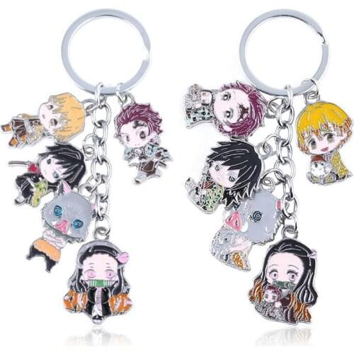 Demon Slayer Kamado Tanjirou Nezuko Agatsuma Zenitsu Hashibira Inosuke Tomioka Giyuu Enamel Alloy Key Chains Keychain Key Chain