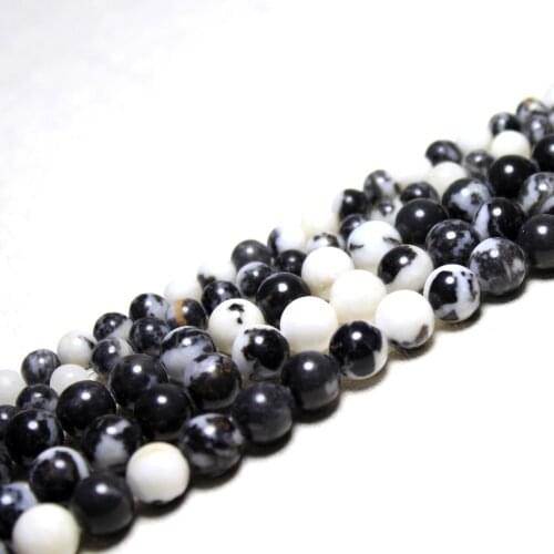 Wholesale AAA+ Natural Black And White Zebra Stone Beads For jewelry Making DIY Necklace Bracelet 4/6/8/10/12 mm Strand15.5