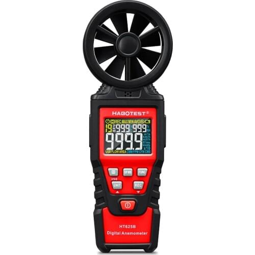 HT625A Digital Anemometer Wind Speed Meter Gauge Air Flow Meter for Measuring Wind Speed Air Volume MAX/MIN/AVG