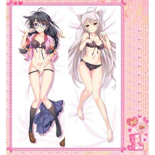 Japanese Anime Cartoon Bakemonogatari Peach Skin 2 Way Double sided hugging Pillow Case Pillow Cover Pilllowcase 79027