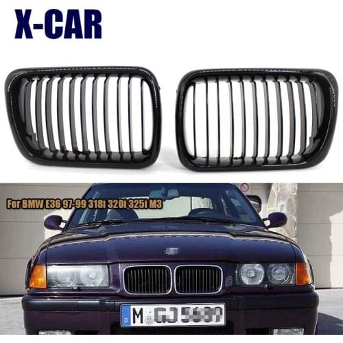 X-CAR bright black / matte black front grille for BMW E36 97-99 318i 320i 325i M3 without error