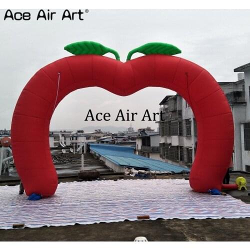 Custom giant advertising apple model inflatable arch gate for square event