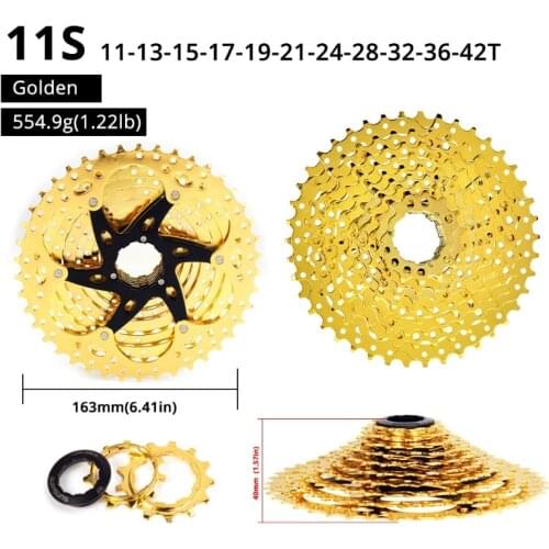 Cassette 11-32T MTB Gold Cassette 9S 10S 11S 12S Fit for Mountain Bike, Road Bicycle, MTB, BMX, SRAM