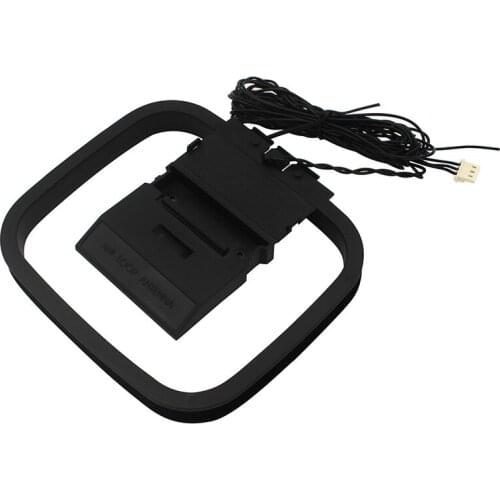 Indoor Am-fm Loop Antenna 3-pin Plastic Connector For Stereo Audio Receiver Stand Alone With Folding Base