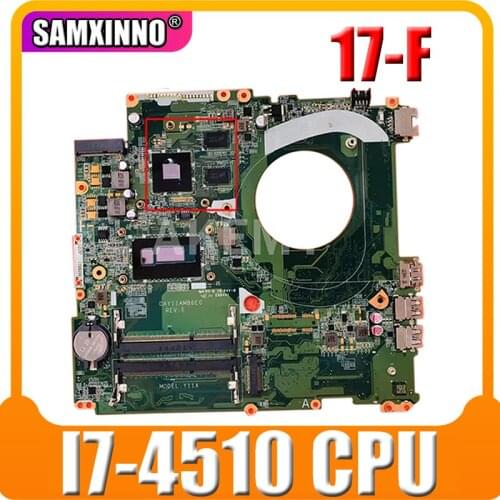 For HP 17-F Laptop Motherboard With i7-4510 CPU DDR3L 767412-001 767412-501 767412-601 DAY11AMB6E0 100% fully Tested