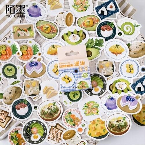 45pcs/pack Food Around The World Stickers Set Scrapbooking Stickers For Journal Planner Diy Crafts Scrapbooking Diary