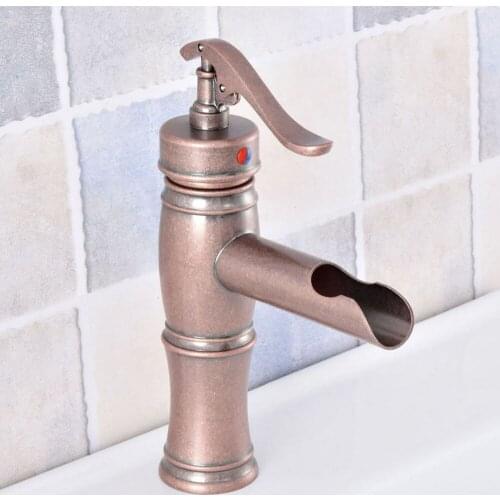 NEW "Water Pump Look" Style Antique Copper Single Hole / Handle Bathroom Vessel Basin Faucet Mixer Tap tsf627
