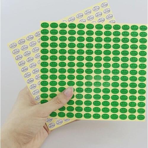 Wholesales 2700pcs/lot QC stickers lable paper QC PASSED label stickers self adhensive oval stickers white/green