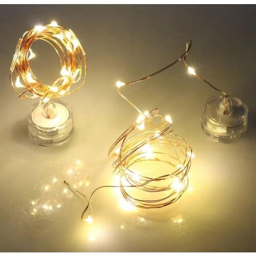30pcs Battery Operate Submersible floral Led lamp 2m 20LED Waterproof Wire String tealight Xmas Christmas Wedding vase DIY decor