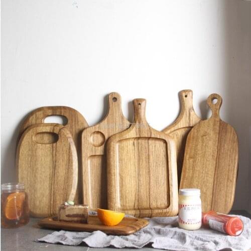 Simple and Practical Solid Wood Tray Zebra Wooden Tray Household Bread Board Baking Pizza Tray Multifunctional Cutting Board