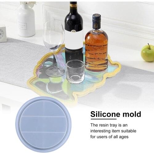 DIY Crystal Epoxy Mold Fruit Meal Bag Round Tray Multi-purpose Practical Silicone Mold Snack Plate Diameter 17/25/30cm