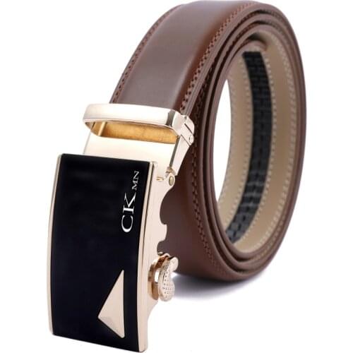 Top Quality Automatic Buckle Cow Man Belts Genuine Leather Belt Luxury Leather Belts