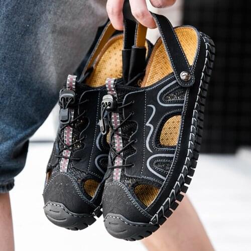 Sandale Homme Ete Summer Shoes Men Beach Sandals Zapatillas Verano Hombre Leather Slippers Outdoor Water Sneakers