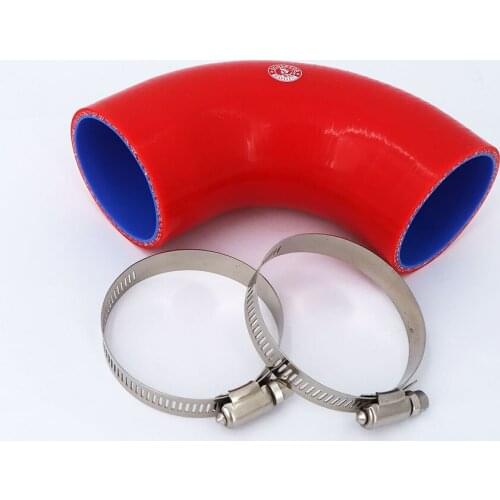 90 degrees 51 57 63 70 76MM Silicone Hose Elbow Rubber Joiner Bend Tube for Intercooler Cold Air Intake Hose + clamp