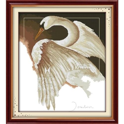 Everlasting Love A Swan Chinese Cross Stitch Kits Ecological Cotton Stamped Printed 11CT DIY Gift New Year Decorations For Home