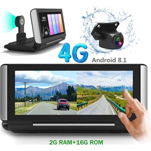 7 Inch Android 8.1 Car DVR 4G Dashboard 2 RAM 16G ROM Dash Cam ADAS GPS WIFI Bluetooth 1080P Dual Lens Automatic Video Recorder