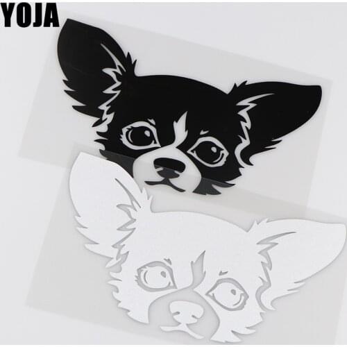 YOJA 18X10.1CM Chihuahua Lovely Animal Vinyl Car Sticker Window Decoration Decals ZT4-0078