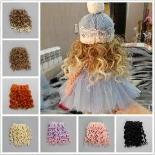 1pcs 15*100cm tresses Screw Curly Hair Extensions for All Dolls DIY Hair Wigs Heat Resistant Fiber Hair Wefts Accessories toys