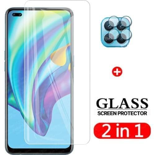 2 in 1 Tempered Glass On For Oppo Reno 4 Lite Screen Protector Safety Camera Film For Reno 4 lite Light CPH2125 Protective Glass