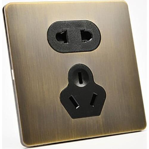 1 pcs High quality antique 86 type green bronze brushed metal socket new style