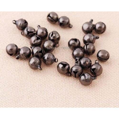 100pcs/lot 8mm Black Iron Jingle bell Loose Beads Jewelry Making Pendant Bracelet Christmas Decoration
